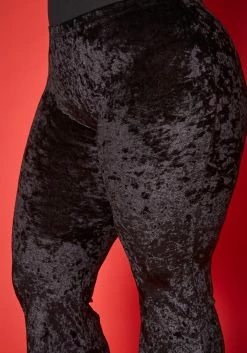 Plus Size Mid Rise Velvet Flare Leggings -Asoph Sales Shop 2019688 001 4
