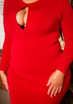 Plus Size Keyhole Long Sleeve Mini Dress -Asoph Sales Shop 2019753 002 3