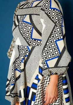 Plus Size Geo Print High To Low Flare Dress 9 Plus Size Geo Print High To Low Flare Dress -Asoph Sales Shop 2019756 003 4