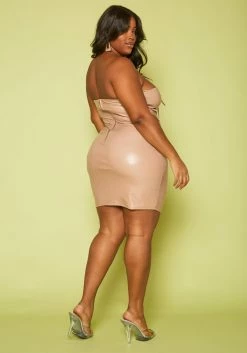 Plus Size Faux Leather Cut Out Tube Mini Dress 8 Plus Size Faux Leather Cut Out Tube Mini Dress -Asoph Sales Shop 2019776 001 2
