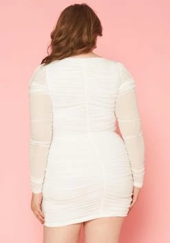 Plus Size Sweetheart Neck Ruched Bodycon Mini Dress -Asoph Sales Shop 2019839 001 3