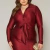 Plus Size Slinky Collar Neck Bodycon Mini Dress