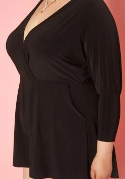 Plus Size V Neck Long Sleeve Romper -Asoph Sales Shop 2019856 001 4