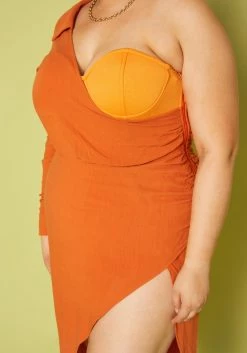 Plus Size One Sleeve Asymmetric Dress -Asoph Sales Shop 2019866 001 4