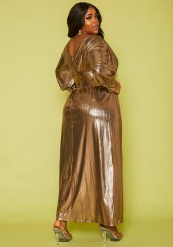 Plus Size Bronze Flare Maxi Dress -Asoph Sales Shop 2019873 001 3