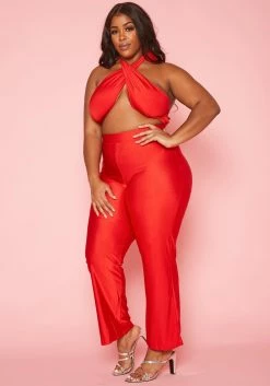 Plus Size Halter Neck Flare Jumpsuit -Asoph Sales Shop 2019903 001 2