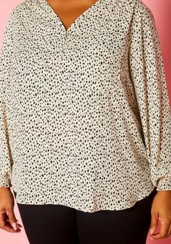 Plus Size V Neck Spotted Blouse -Asoph Sales Shop 2019926 002 4