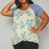 Plus Size Floral Print Twist Hem Shirt