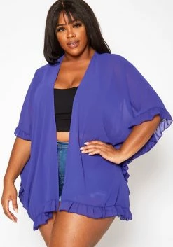 Plus Size Open Front Duster Cardigan