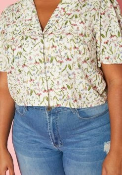 Plus Size Floral Pattern Collar Neck Shirt -Asoph Sales Shop 2019946 002 4