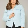 Plus Size Collar Neck Button Up Shirt