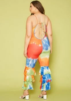 Plus Size Tie Dye Tiered Flare Jumpsuit -Asoph Sales Shop 2019961 001 4