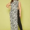 Plus Size Zebra Print Maxi Tank Top