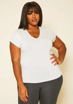 Plus Size Embroidered V-Neck Top
