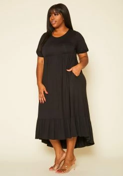 Plus Size Short Sleeve Flare Maxi Dress -Asoph Sales Shop 2019976 001 3