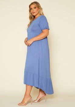 Plus Size Short Sleeve Flare Maxi Dress -Asoph Sales Shop 2019976 004 3
