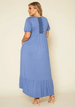 Plus Size Short Sleeve Flare Maxi Dress -Asoph Sales Shop 2019976 004 4