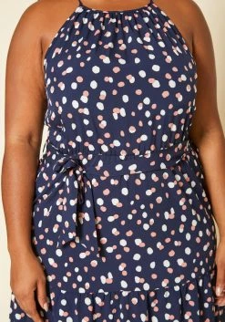 Plus Size Polka Dot Print Flare Maxi Dress -Asoph Sales Shop 2019977 001 4