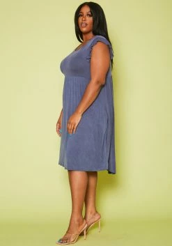 Plus Size Ruffle Sleeve Flare Mini Dress -Asoph Sales Shop 2019982 001 3