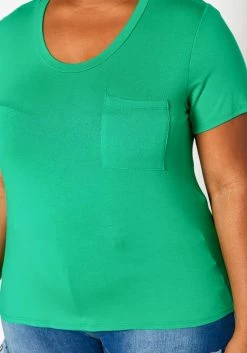 Plus Size Pocket Hem Casual T Shirt -Asoph Sales Shop 2019990 003 4