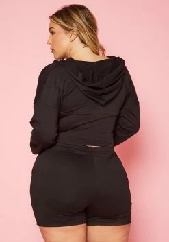 Plus Size Corset Crop Top & Shorts Set -Asoph Sales Shop 2019995 001 4