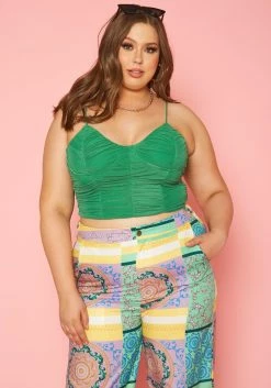 Plus Size Ruched Bustier Cami Top