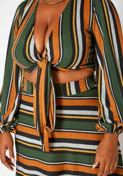 Plus Size Multi Striped Two Piece Set -Asoph Sales Shop 2020016 002 5