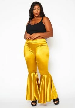 Plus Size High Waist Bell Flare Pants