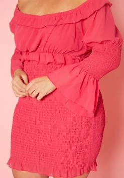 Plus Size Smocked Off Shoulder Mini Dress 9 Plus Size Smocked Off Shoulder Mini Dress -Asoph Sales Shop 2020099 001 3