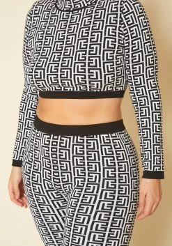 Plus Size Greek Key Print Crop Top & Biker Shorts Set -Asoph Sales Shop 2020108 001 4