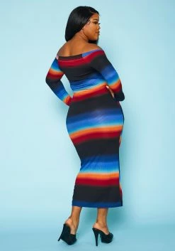 Plus Size Gradient Print Bodycon Maxi Dress -Asoph Sales Shop 2020113 002 5