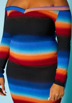 Plus Size Gradient Print Bodycon Maxi Dress -Asoph Sales Shop 2020113 002 6