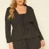Plus Size Notch Collar Blazer & Shorts Set