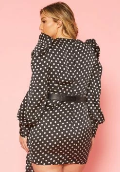 Plus Size Polka Dot Long Sleeve Mini Dress -Asoph Sales Shop 2020120 001 3