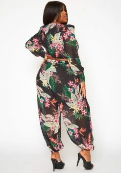 Plus Size Tropical Print Two Piece Set -Asoph Sales Shop 2020148 001 3