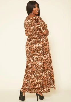Plus Size Leopard Print Flare Maxi Dress -Asoph Sales Shop 2020156 001 3