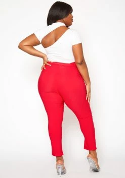 Plus Size Paperbag High Waist Skinny Pants -Asoph Sales Shop 2020161 002 3