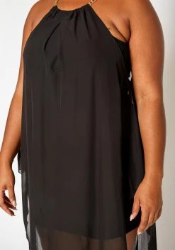 Plus Size Asymmetric Chiffon Flare Dress 9 Plus Size Asymmetric Chiffon Flare Dress -Asoph Sales Shop 2020177 001 4