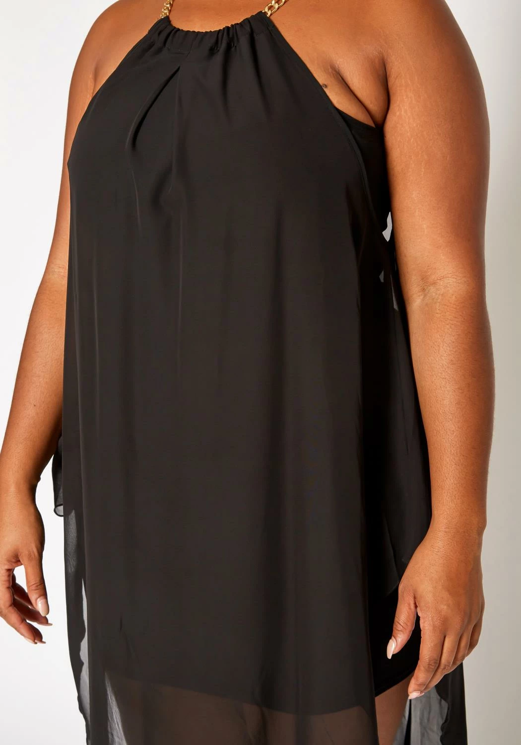 Plus Size Asymmetric Chiffon Flare Dress 5 Plus Size Asymmetric Chiffon Flare Dress - Image 5