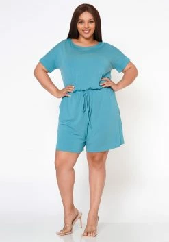 Plus Size Basic Lounge Romper