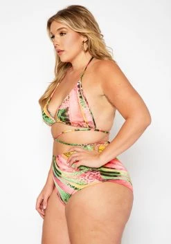 Plus Size Pink Sand Beach Three Piece Bikini Set -Asoph Sales Shop 2020188 001 1