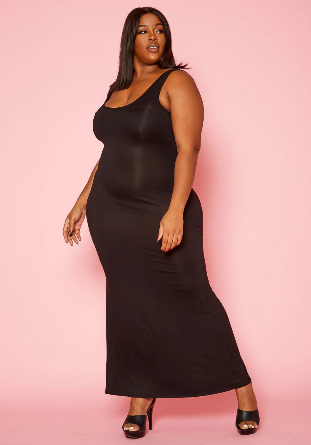 Plus Size Basic Bodycon Tank Maxi Dress 2 Plus Size Basic Bodycon Tank Maxi Dress - Image 2