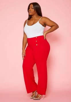 Plus Size Sailor Button Trouser Pants -Asoph Sales Shop 2020228 003 2