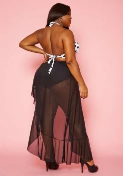 Plus Size Ruffle Asymmetric Cover Up Skirt -Asoph Sales Shop 2020235 001 3