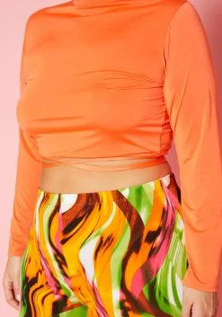 Plus Size Mock Neck Crop Top & Abstract Legging Set -Asoph Sales Shop 2020299 001 6