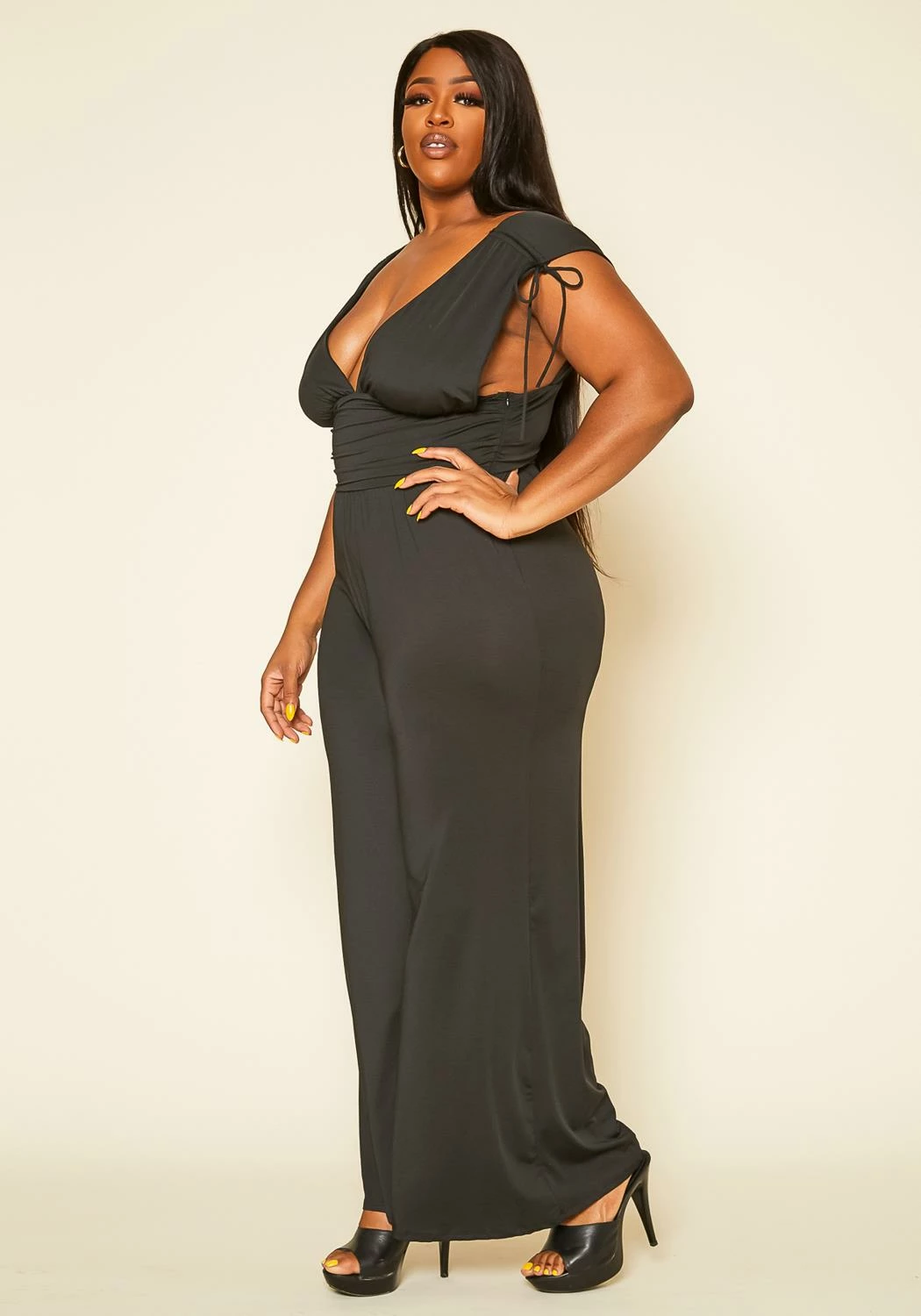 Plus Size Side Cleavage Jumpsuit 3 Plus Size Side Cleavage Jumpsuit - Image 3