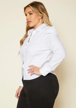 Plus Size Ballon Sleeve Collar Top -Asoph Sales Shop 2020318 001 4