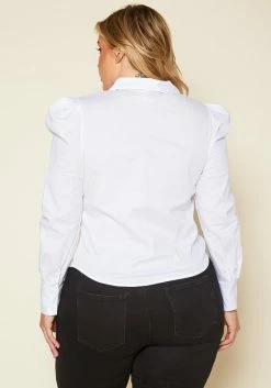 Plus Size Ballon Sleeve Collar Top -Asoph Sales Shop 2020318 001 5