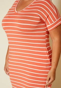 Plus Size Striped Mini Dress -Asoph Sales Shop 2020321 005 5