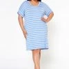Plus Size Striped Mini Dress